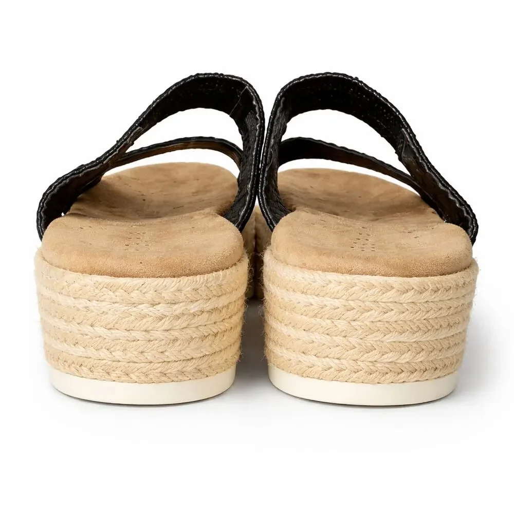 Esprit Platform Espadrille Aria Casual Boho Chic Wedge Sandal Black Size 11
